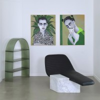 <a href=https://www.galeriegosserez.com/gosserez/artistes/cober-lukas.html>Lukas Cober</a> - New Wave - Etagère (Vert Smoky)